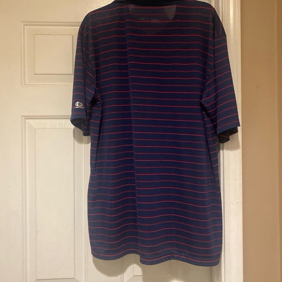 True Fan Genuine MLB Merchandise Men's Size Large Atlanta Braves Striped Polo - Picture 5 of 5